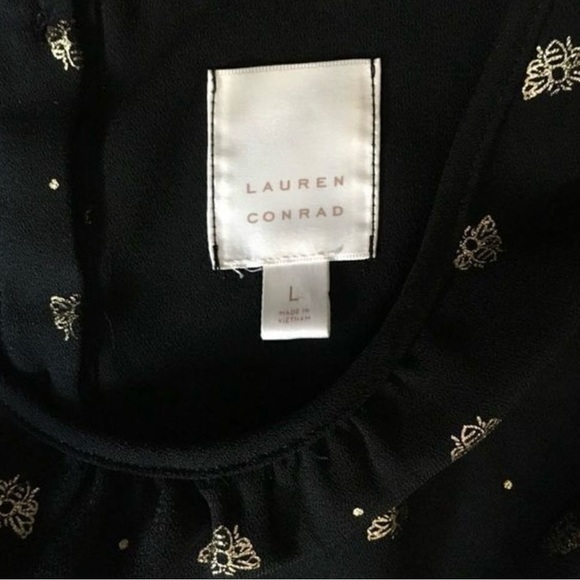 LC Lauren Conrad Bee Cold Shoulder Top Metallic Size L - Picture 6 of 6